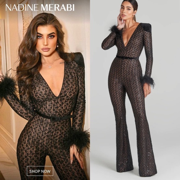Tuta Jumpsuit Nadine Merabi Rossa - Taglia UK S (8) Nuova Con Etichette